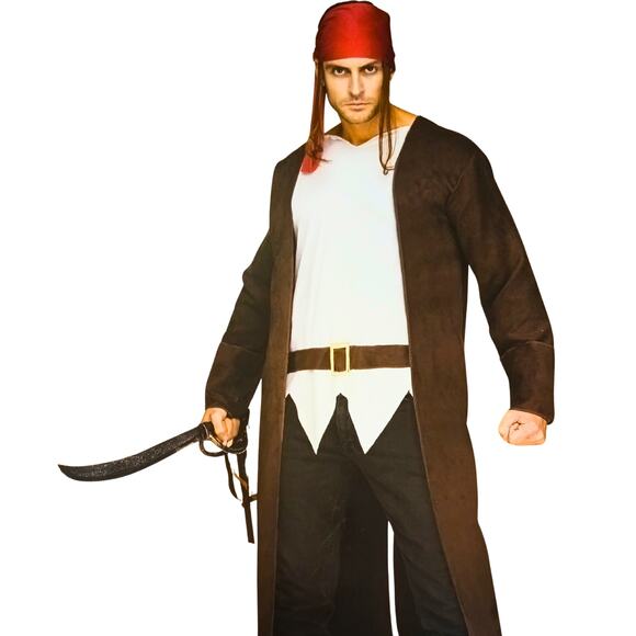 Ahoy Matey Seafaring Pirate Men's Costume Halloween Cosplay Costumes Scary Party - Picture 5 of 7
